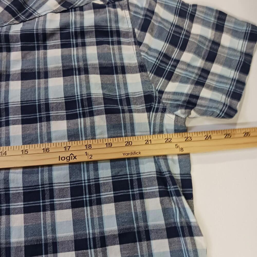 Lucky Brand Sportswear Men's Western Pearl Snap Button Up Blue Plaid Shirt Sz L - Picture 6 of 16